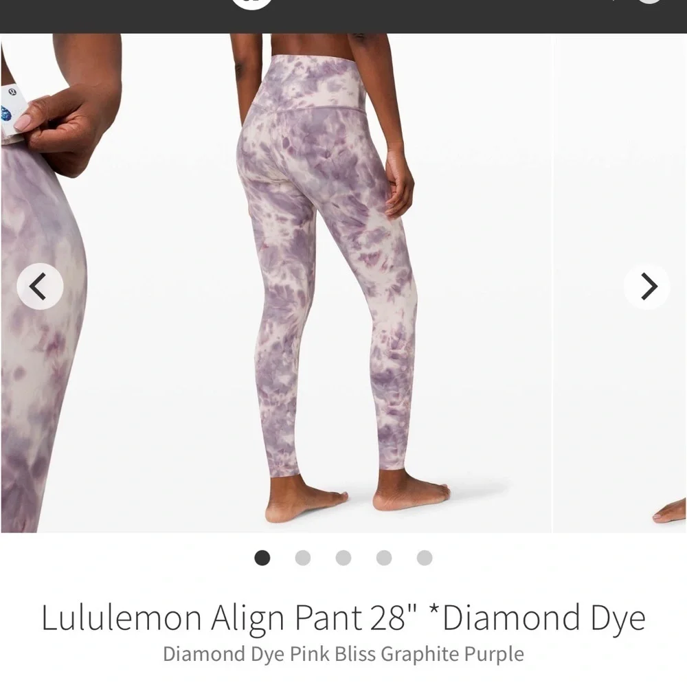 Lululemon Align‎ Pant 28" Diamond Dye Pink Bliss Graphite Purple - Picture 2 of 7